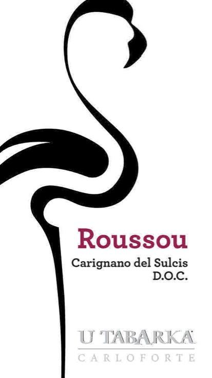 wine label for U tabarka wine Roussou Carignano del Sulcis