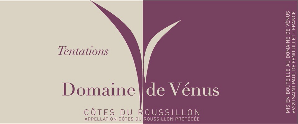 Label of Domaine de Venus Tentations Cote du Roussillon