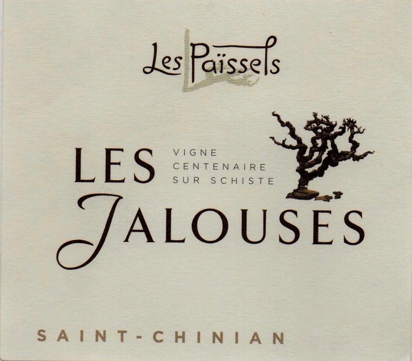 label of Les Jalouses old vine Carignan from Saint-Chinian